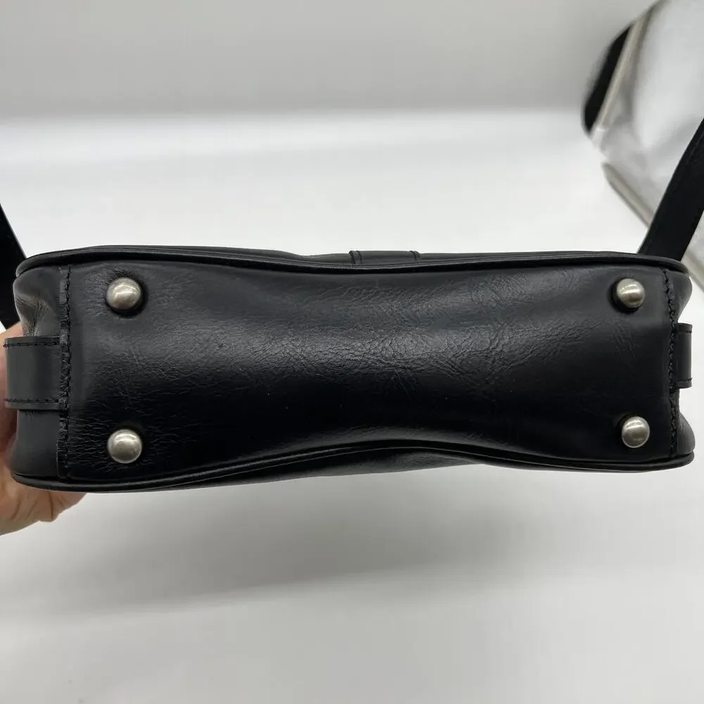 Patricia Nash Florentina Frame Leather Crossbody Bags Black Distressed